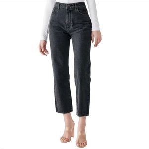 DL1961 High Rise Jerry Jeans Women’s 31 Distressed Vintage Straight Stone Black